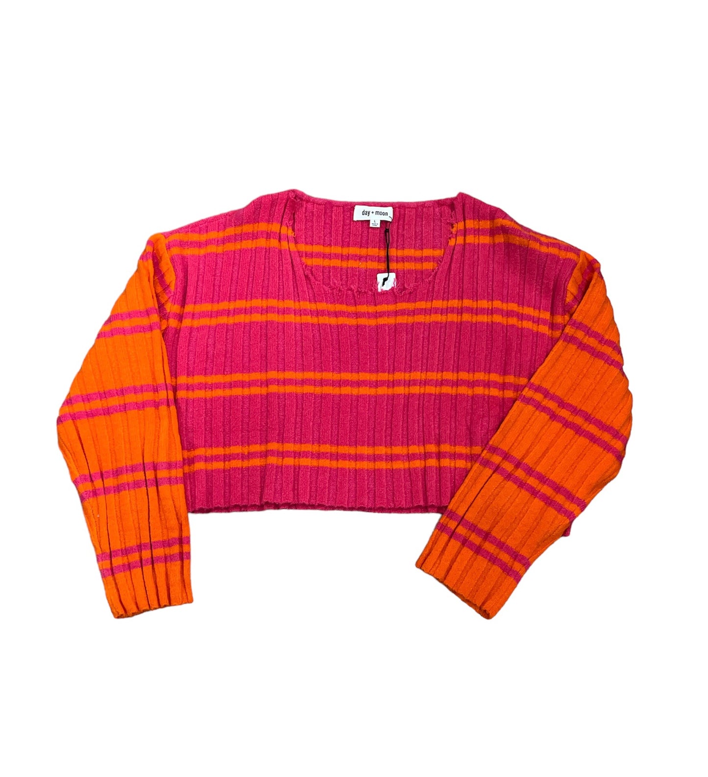 Pink/Orange Color Striped Sweater