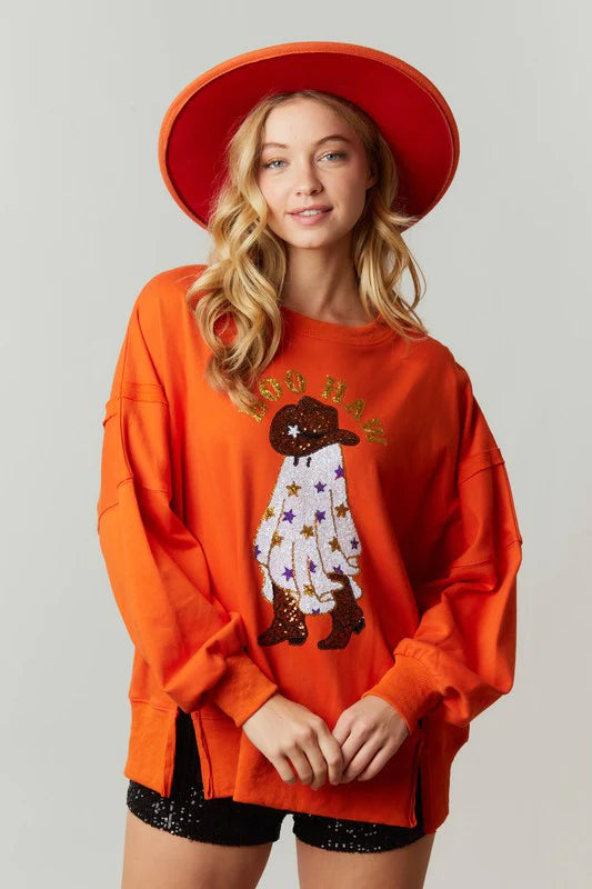 Boo Haw Sequins Sweatshirt