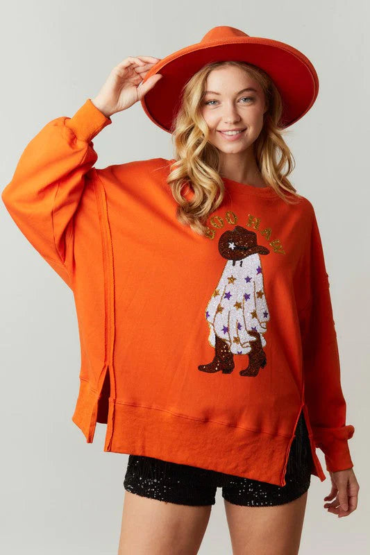 Boo Haw Sequins Sweatshirt