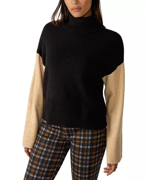 Tan/Black Color Block Sweater