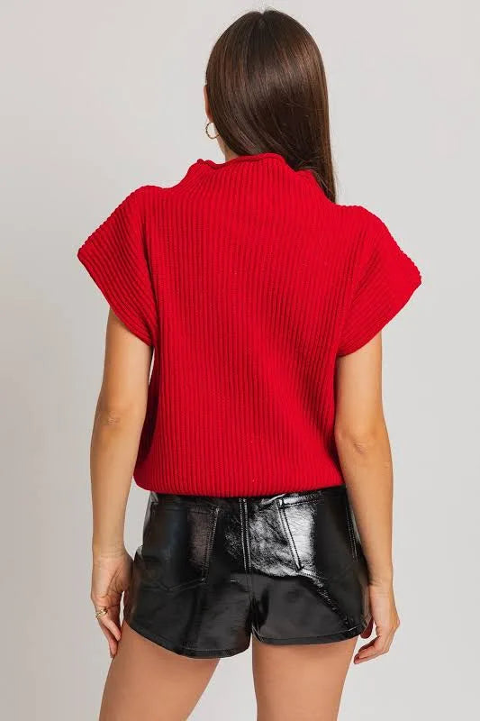 Power Shoulder Sweater Vest