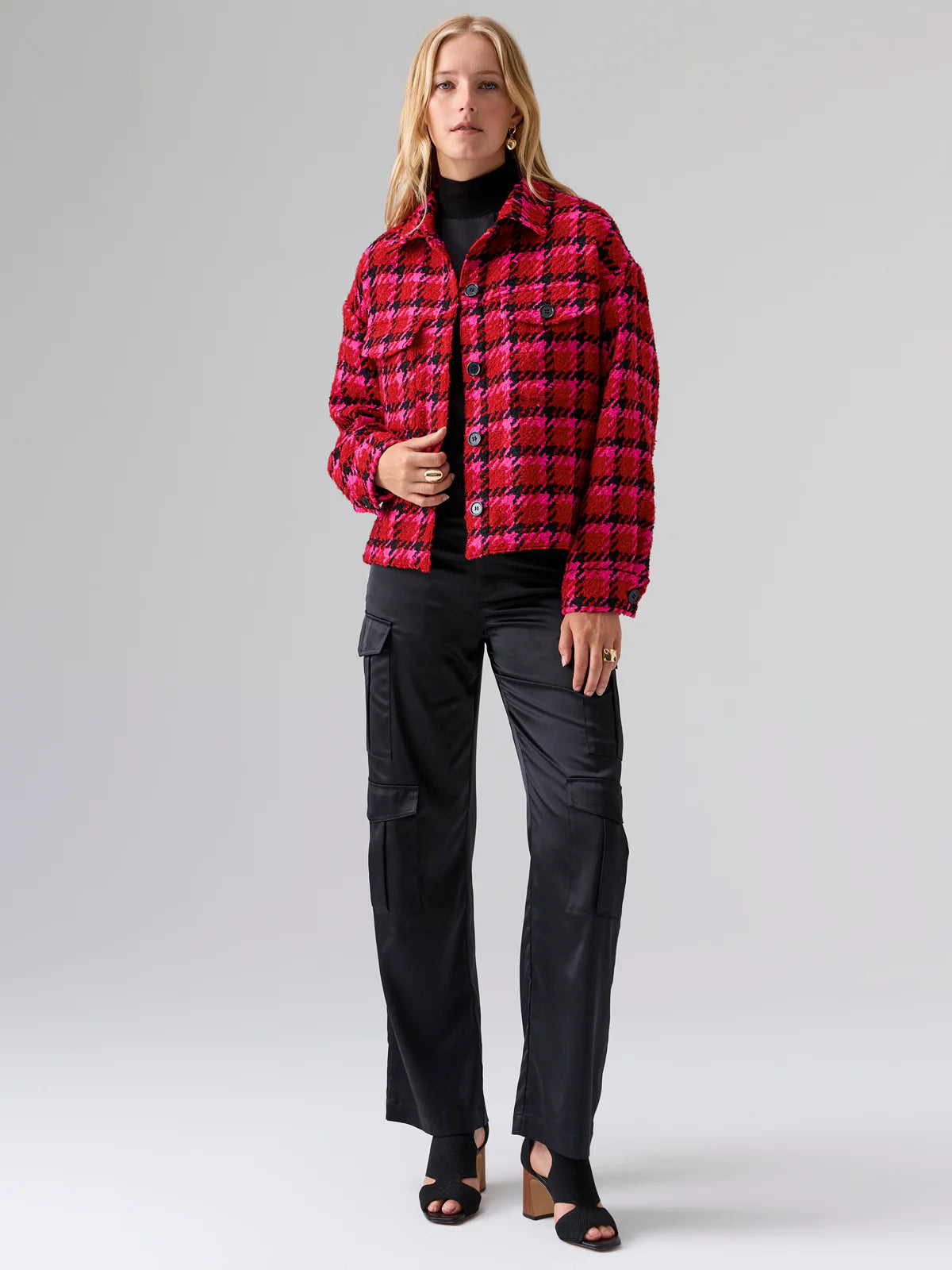 The Shacket Lipstick Red Plaid