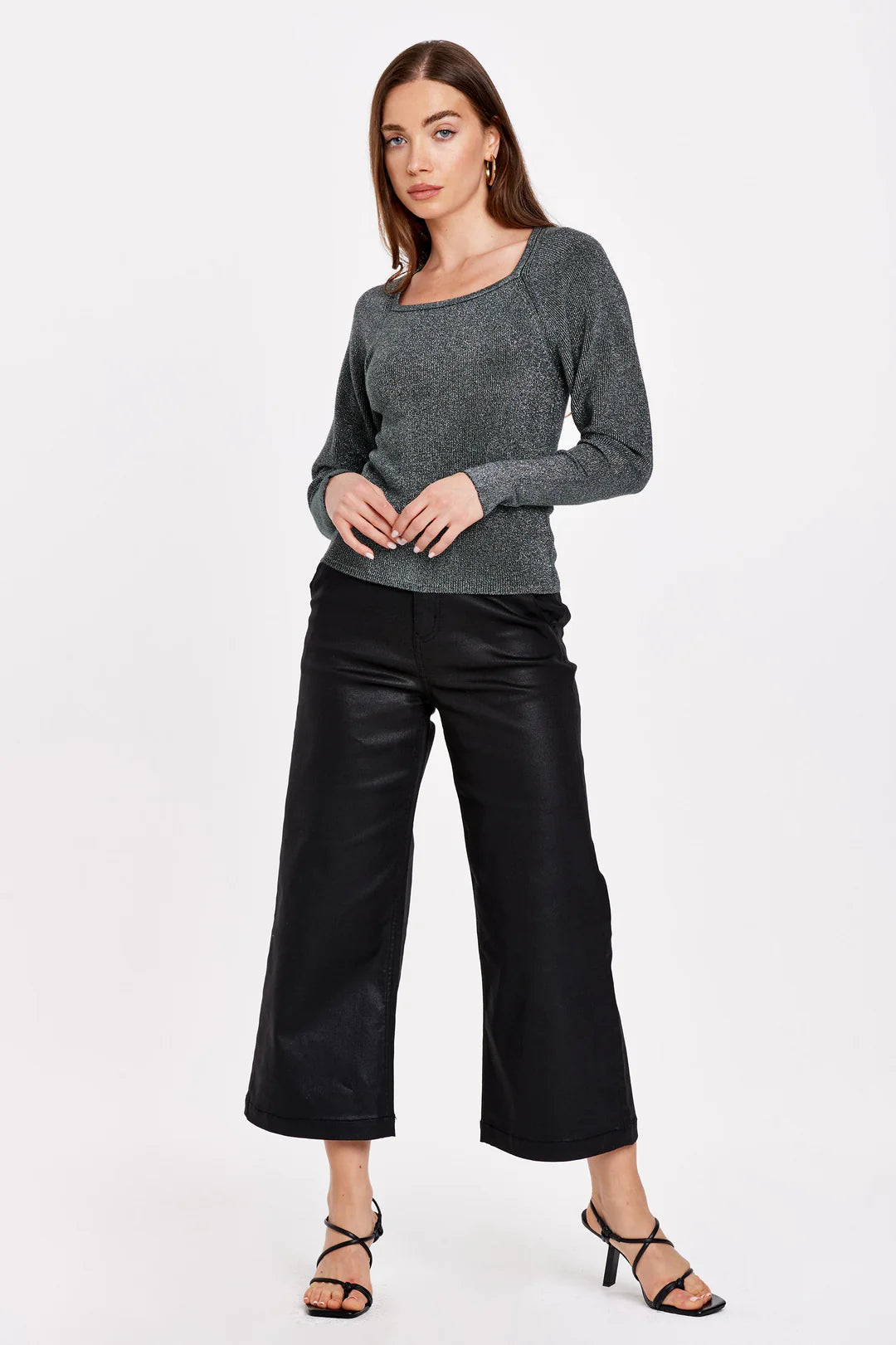 KINSLEY LONG CUFF TOP JOLLY GREEN