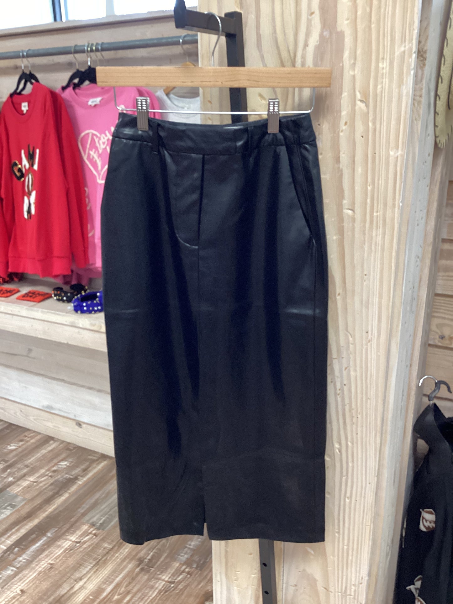 Dear John Black Sia Leather skirt