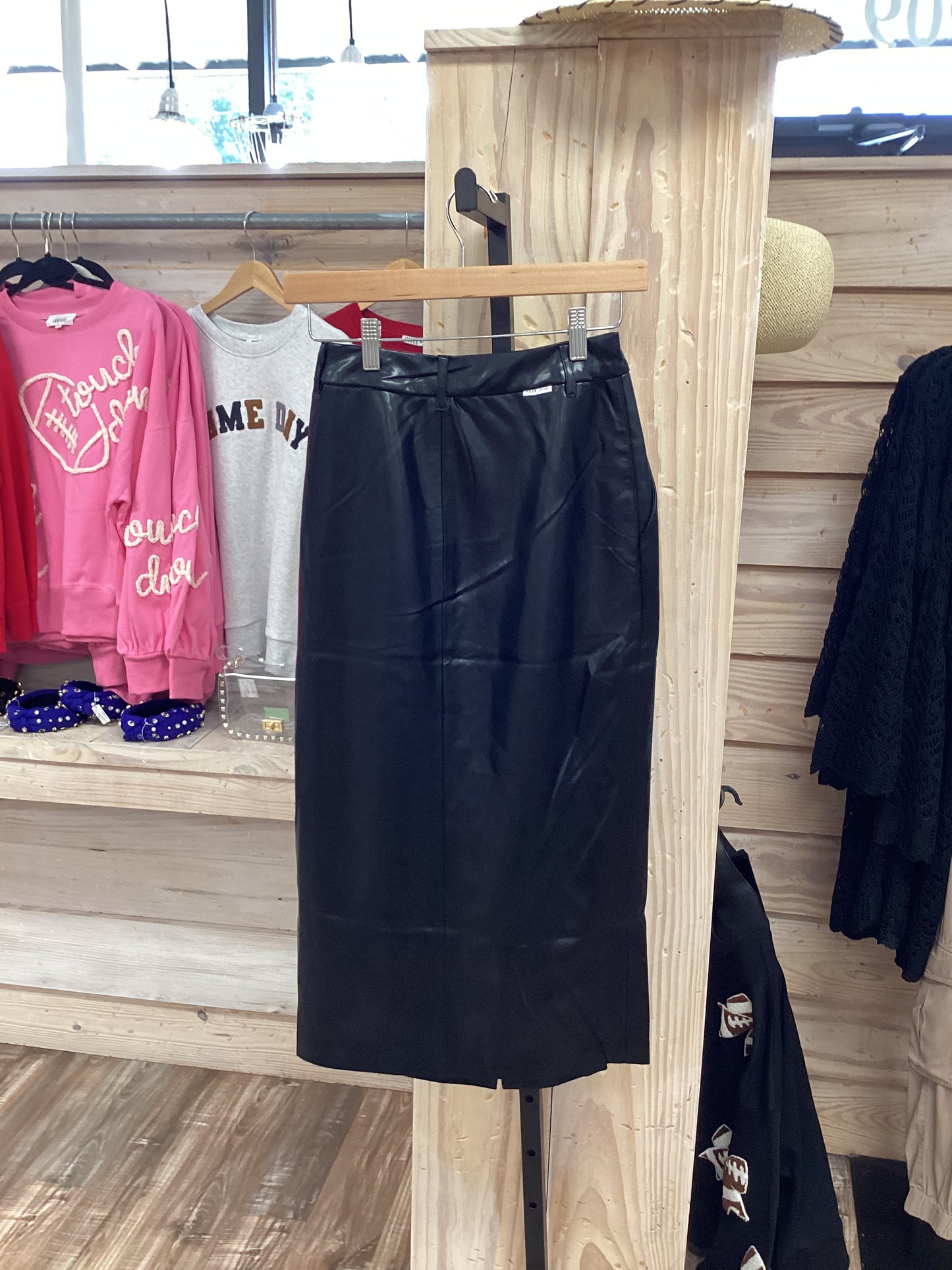 Dear John Black Sia Leather skirt