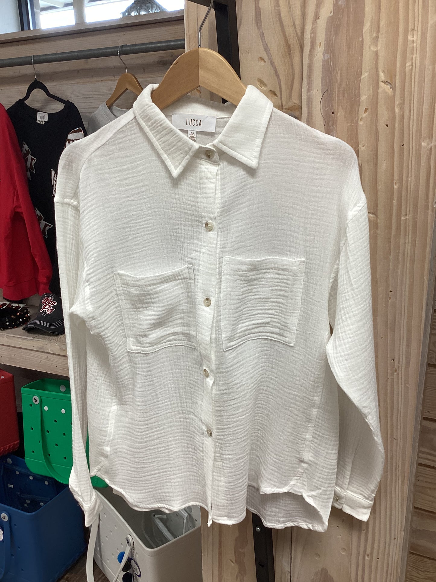 White gauze top