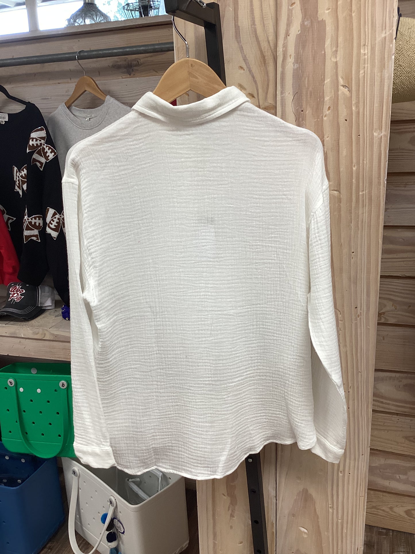 White gauze top