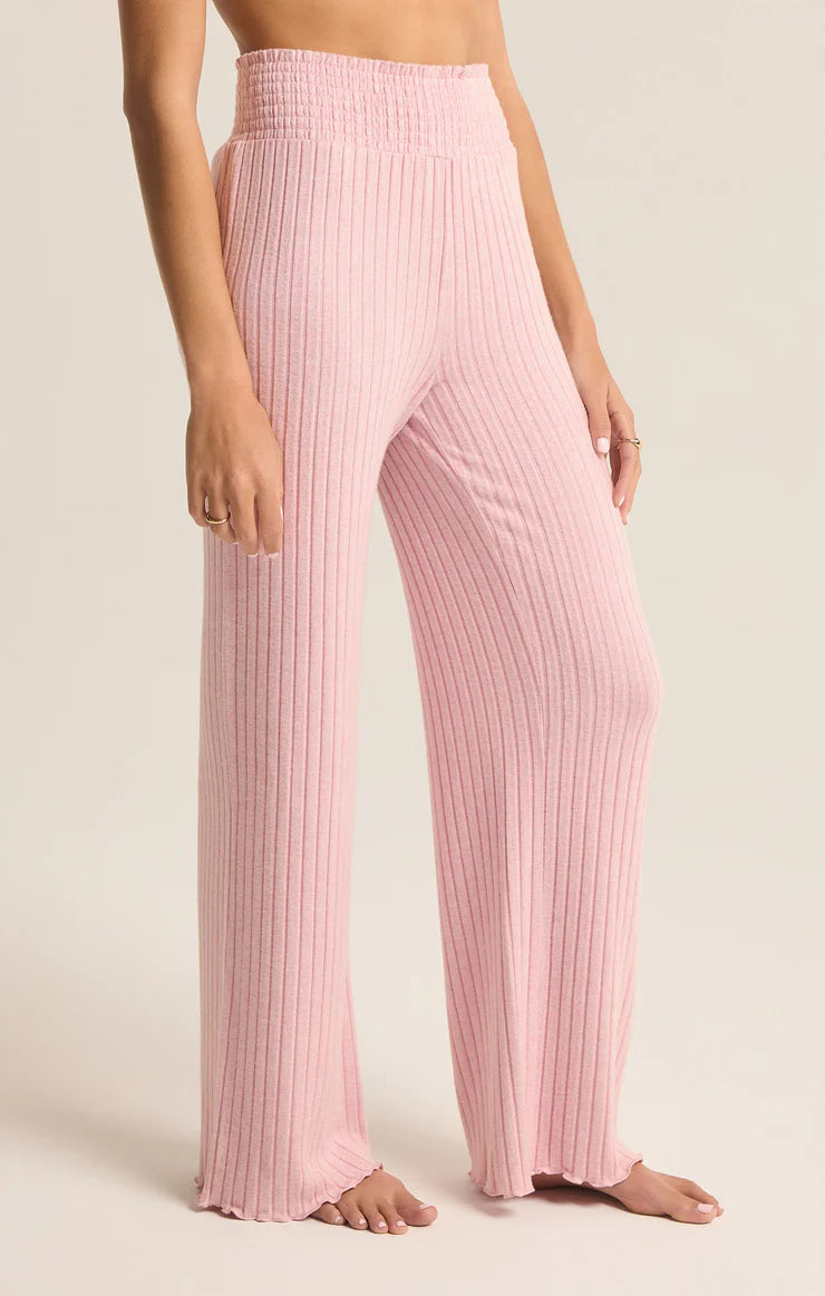 Dawn smocked rib pant sunset mauve