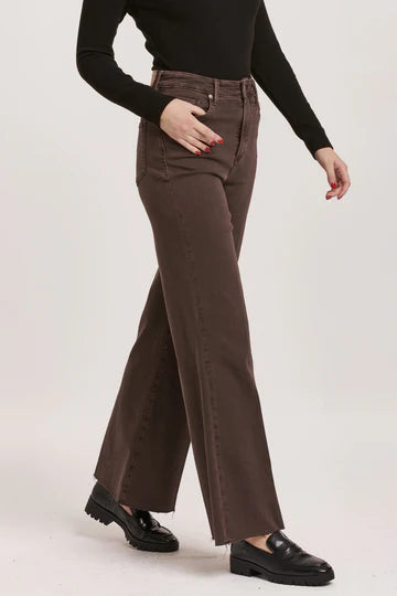 Fiona high rise wide leg in mocha