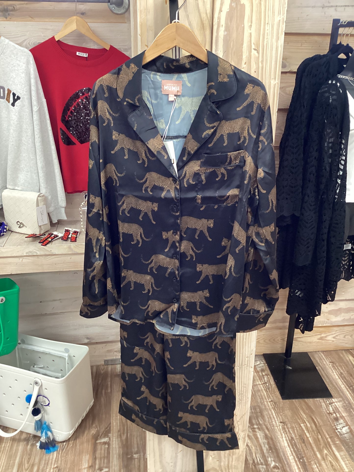 Black Catwalk Silky Pj Set