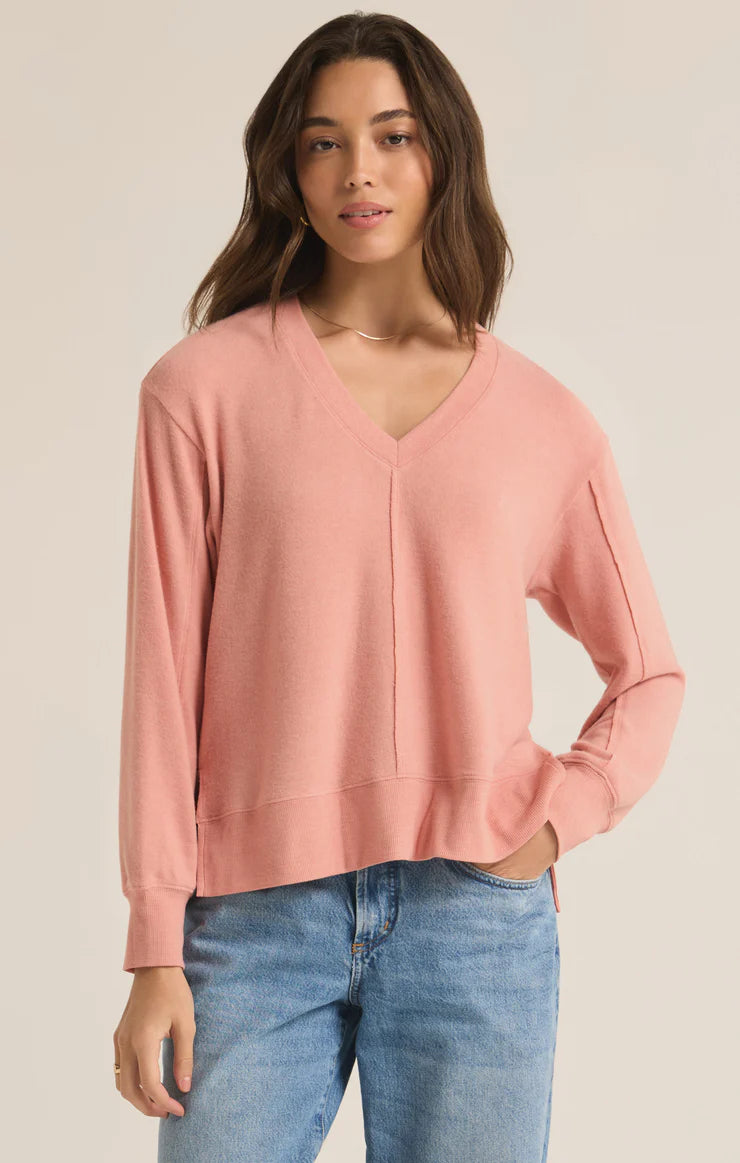 Wilder Cloud V-Neck Long Sleeve Top