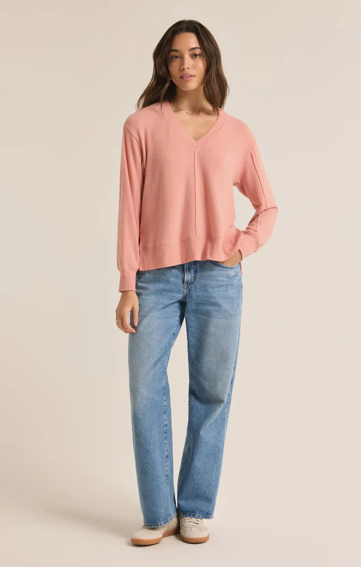 Wilder Cloud V-Neck Long Sleeve Top