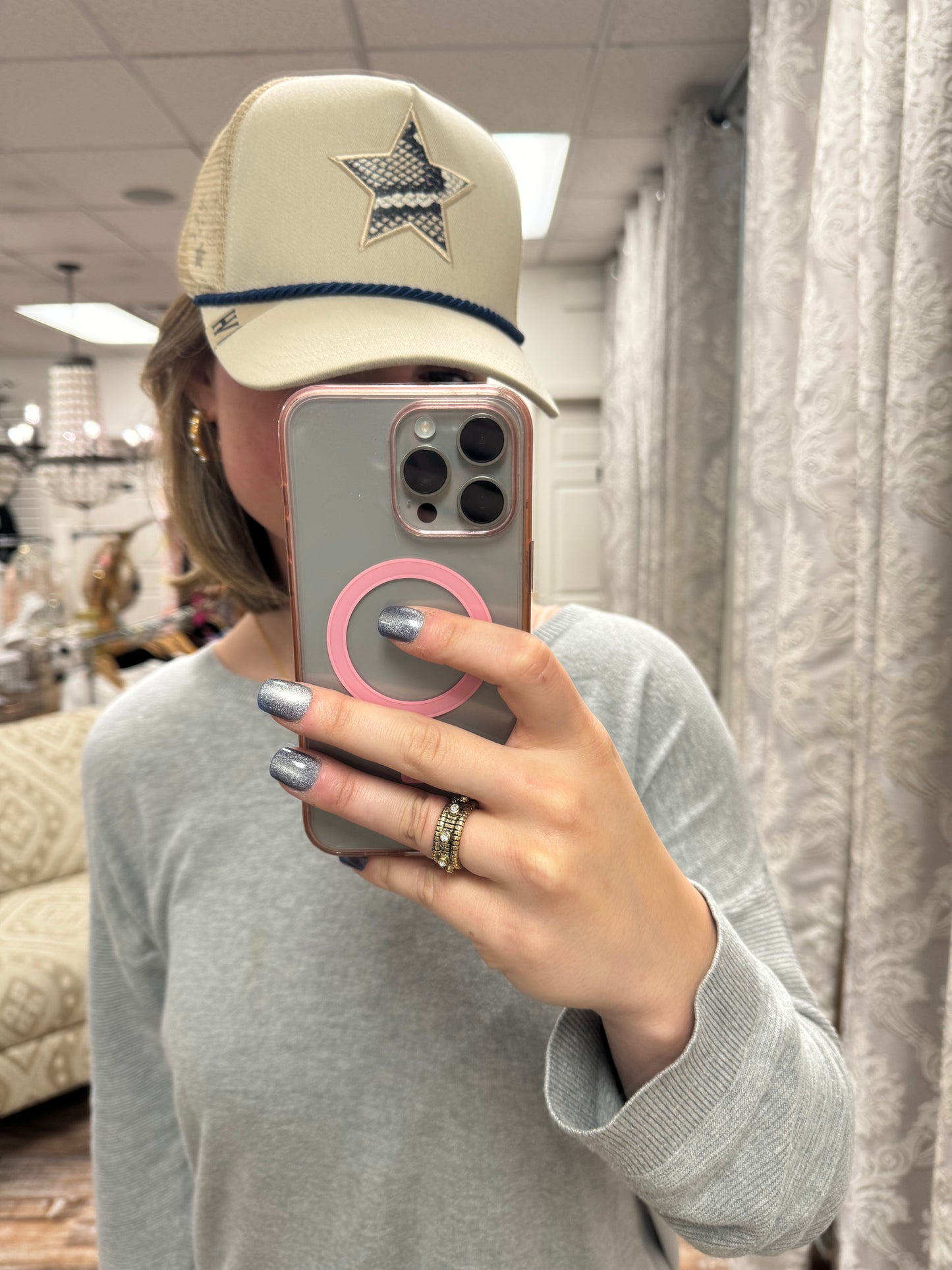 Beige Hat Snakeskin