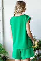Tie-Wide Waist Banded Pocket Shorts