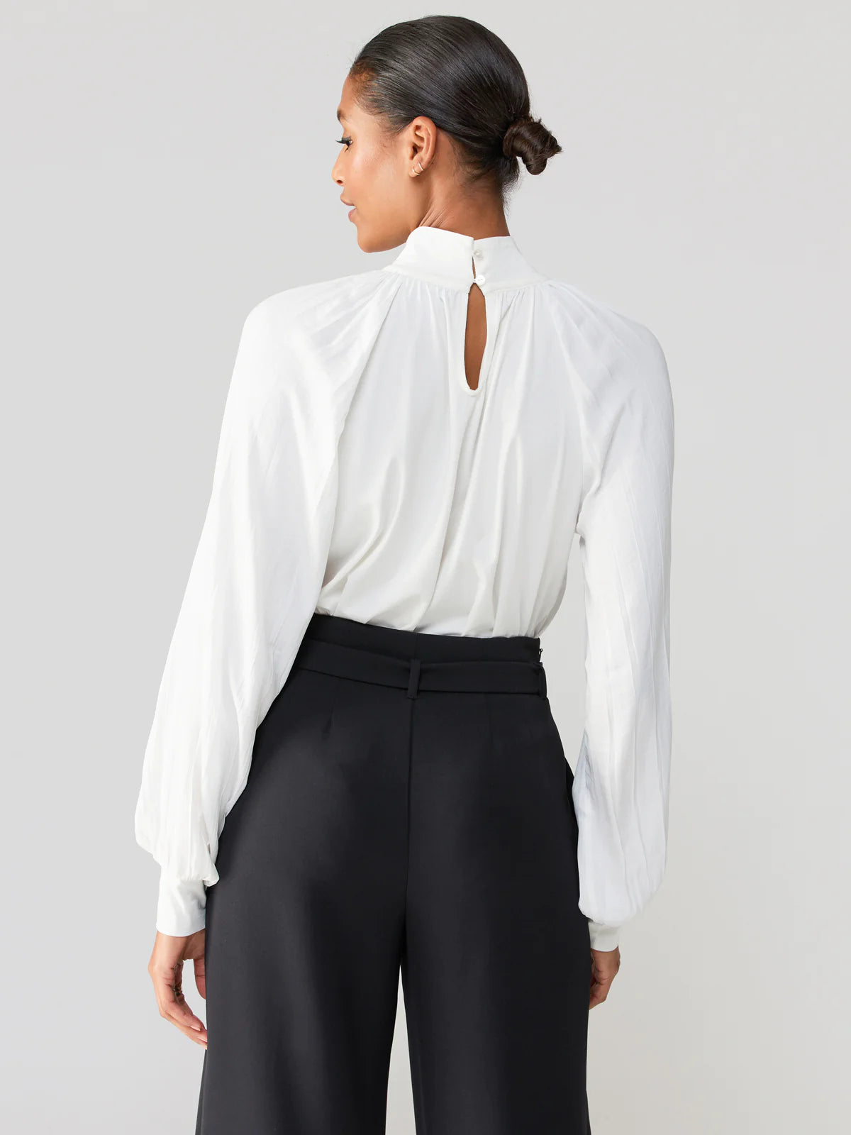 Sateen Mixed Media Top- Milk