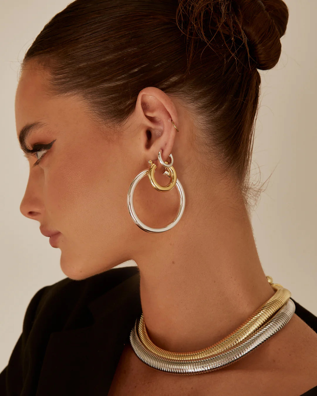 LUV AJ Amalfi Tube Hoops Silver