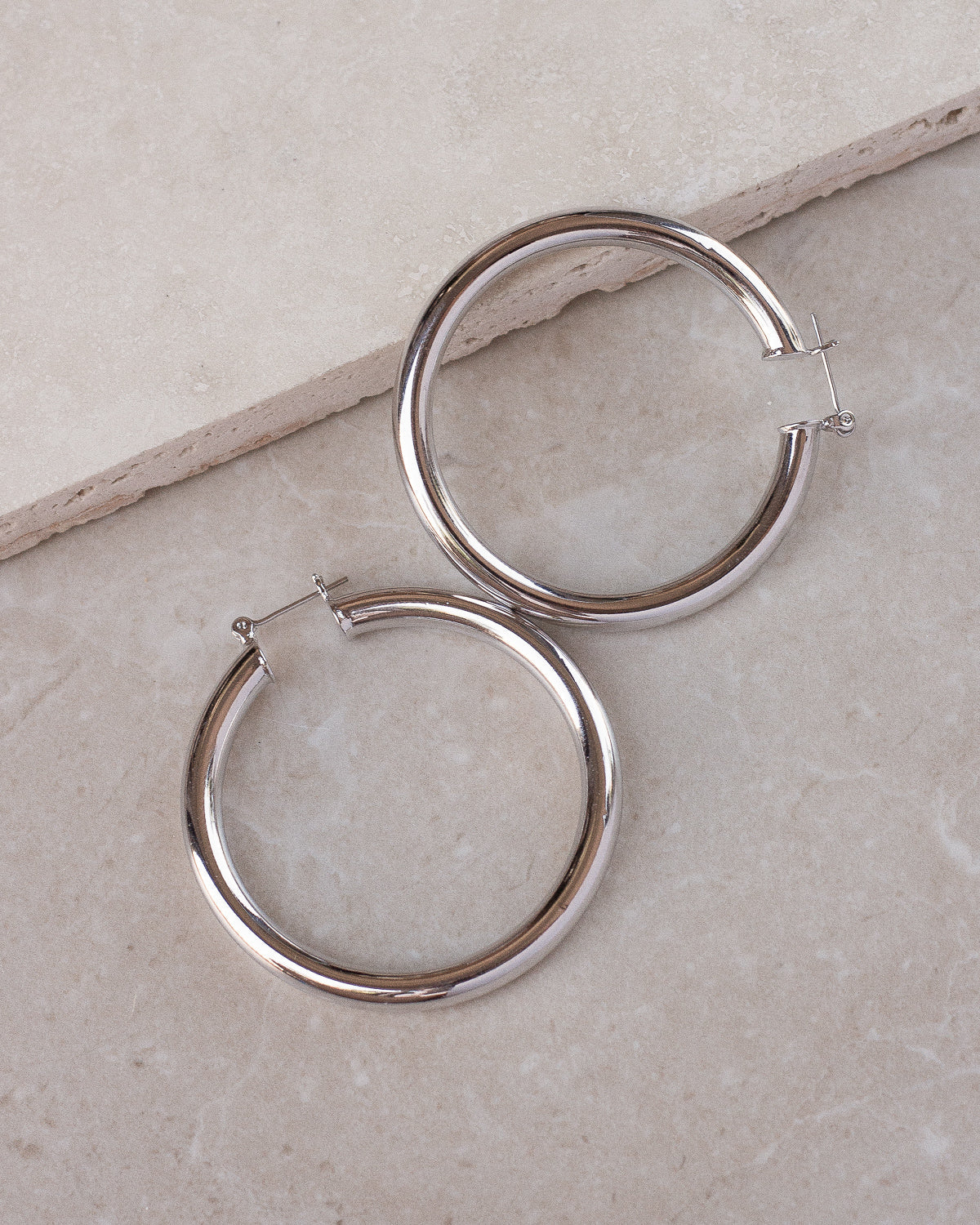 LUV AJ Amalfi Tube Hoops Silver