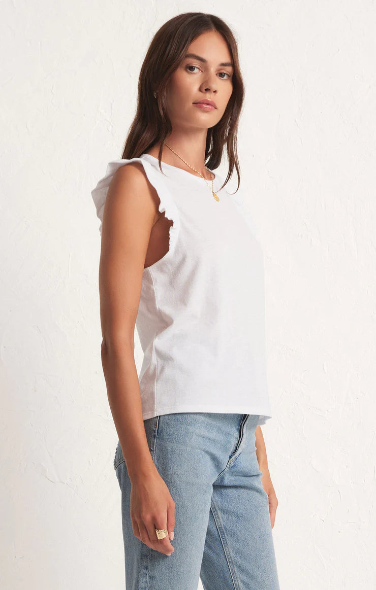 Marielle Flutter Tank- White