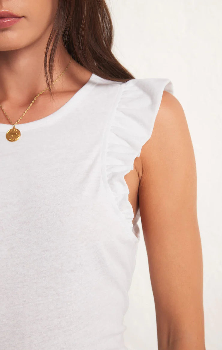Marielle Flutter Tank- White