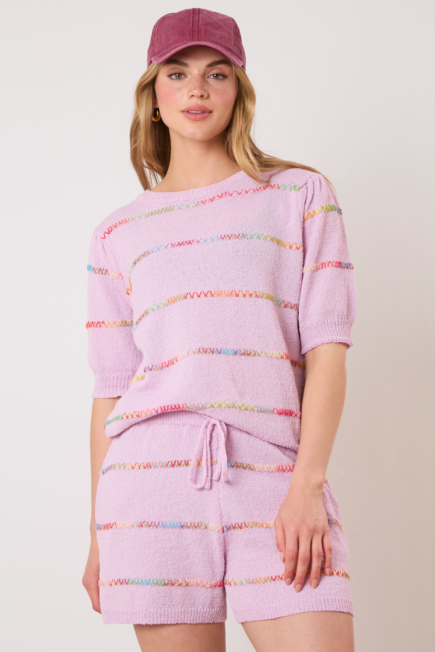 Rainbow Stitch Knit Set