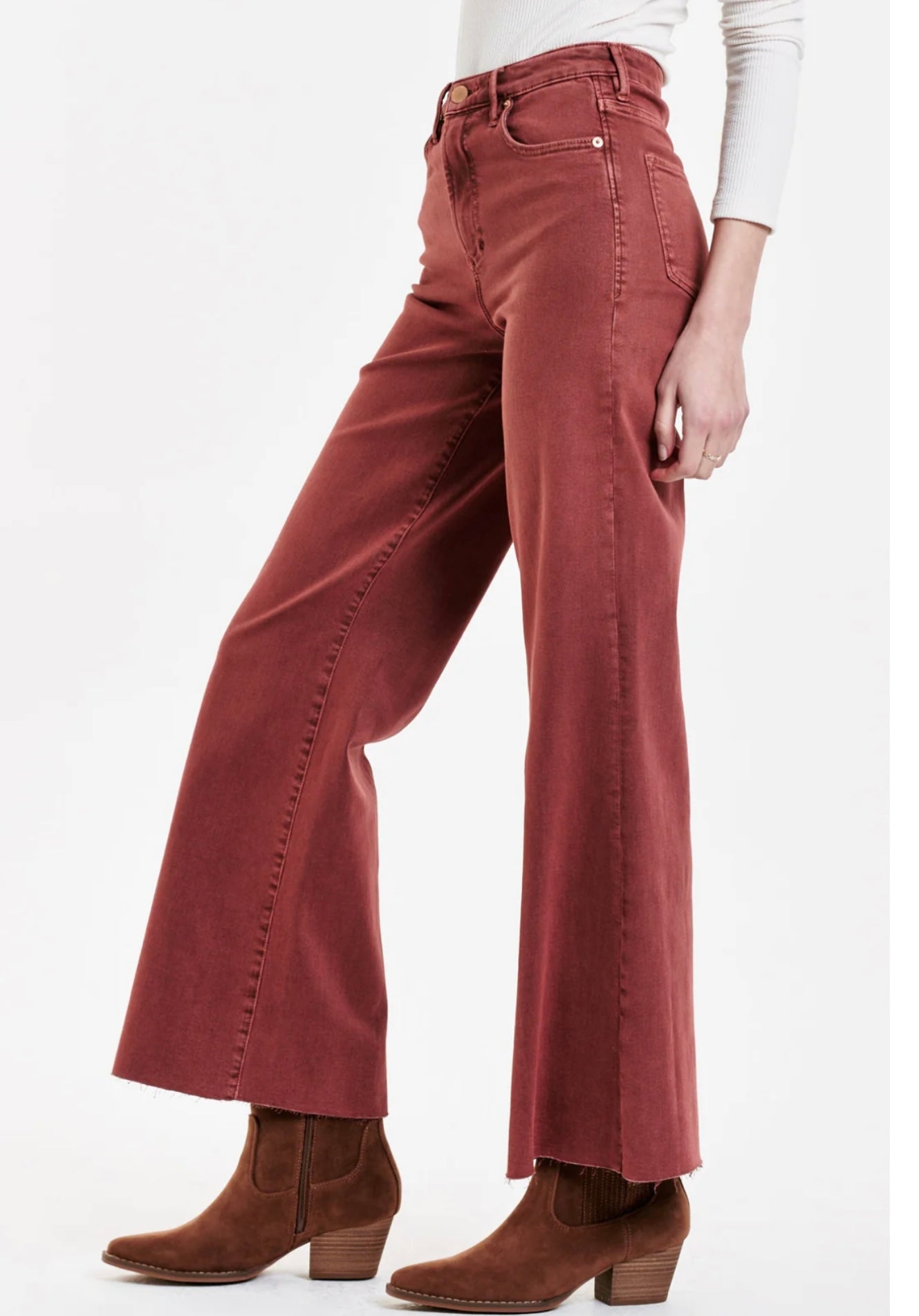 FIONA HIGH RISE WIDE LEG JEANS CINNAMON