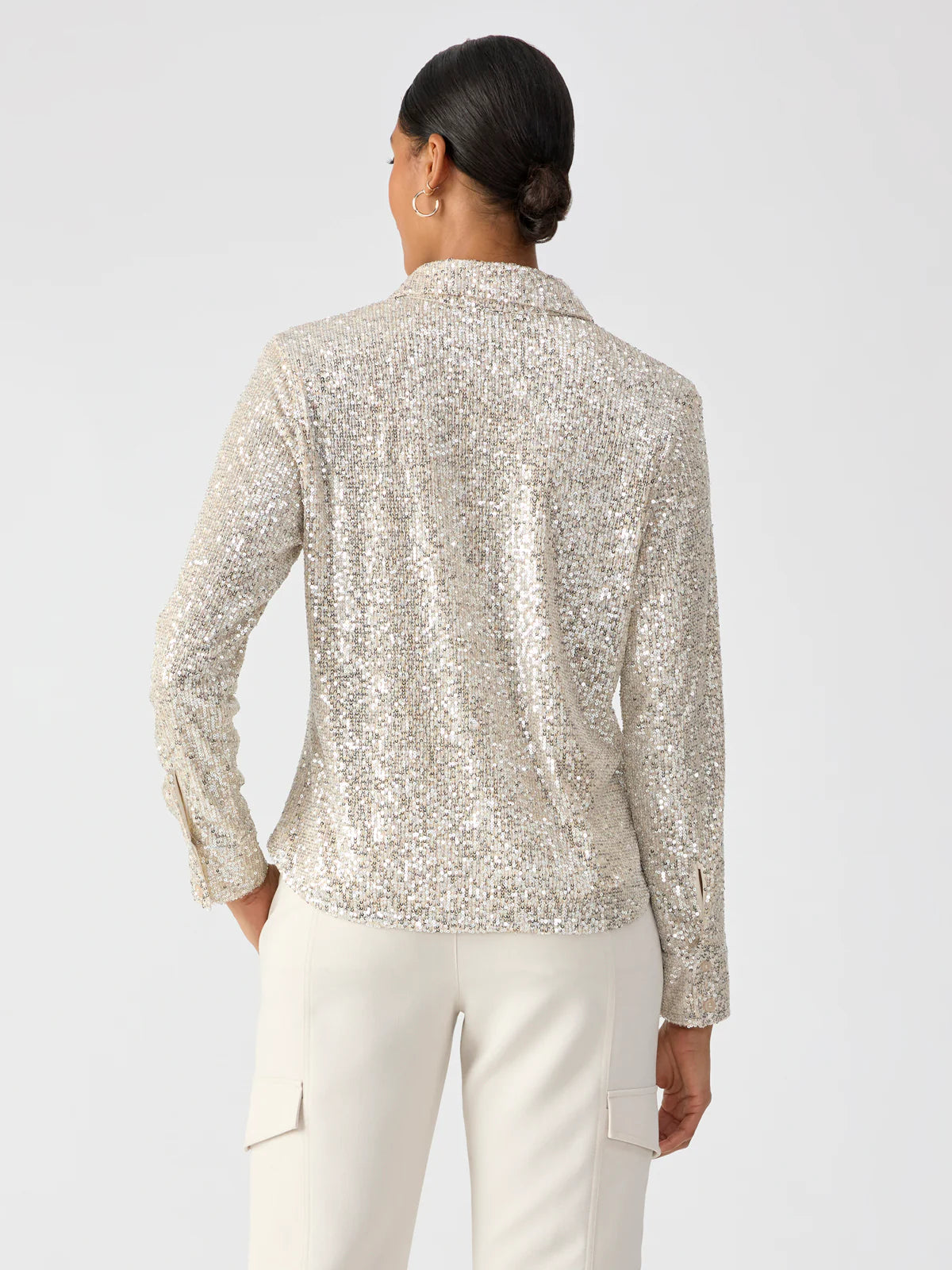 Radiant Sequin Shirt Champagne