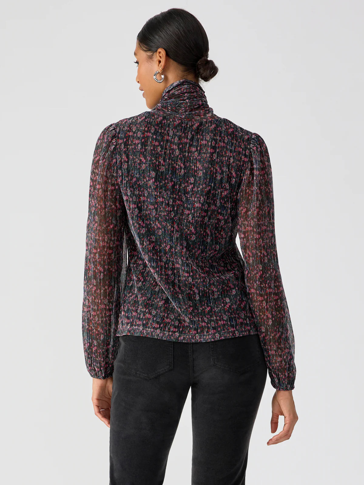 Night Dream Lurex Top Midnight Bloom