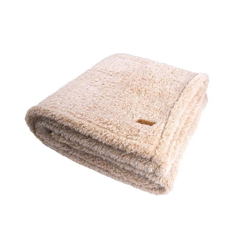 STYLISH SHERPA BLANKET TOTE IN TAUPE