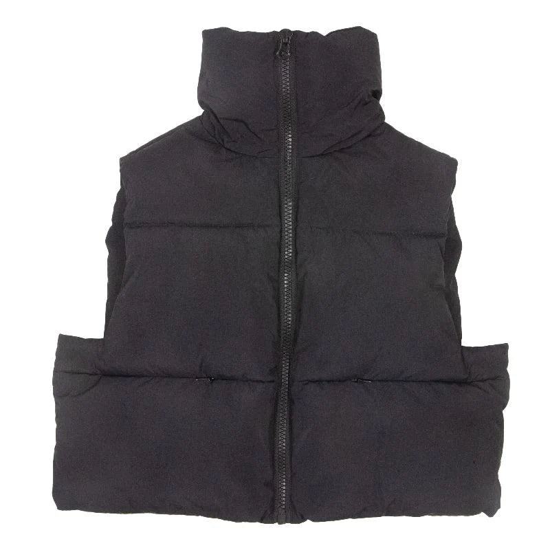 PUFFY FULL ZIP VEST JACKET BLACK