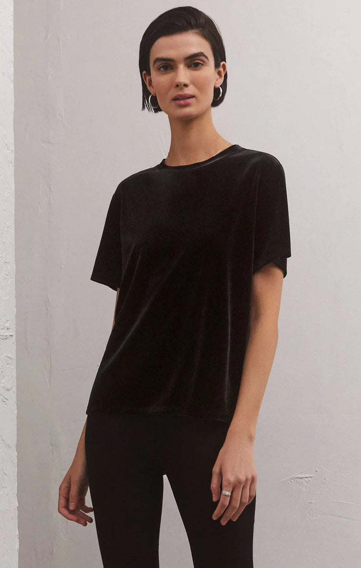 Simone Velvet Black Top