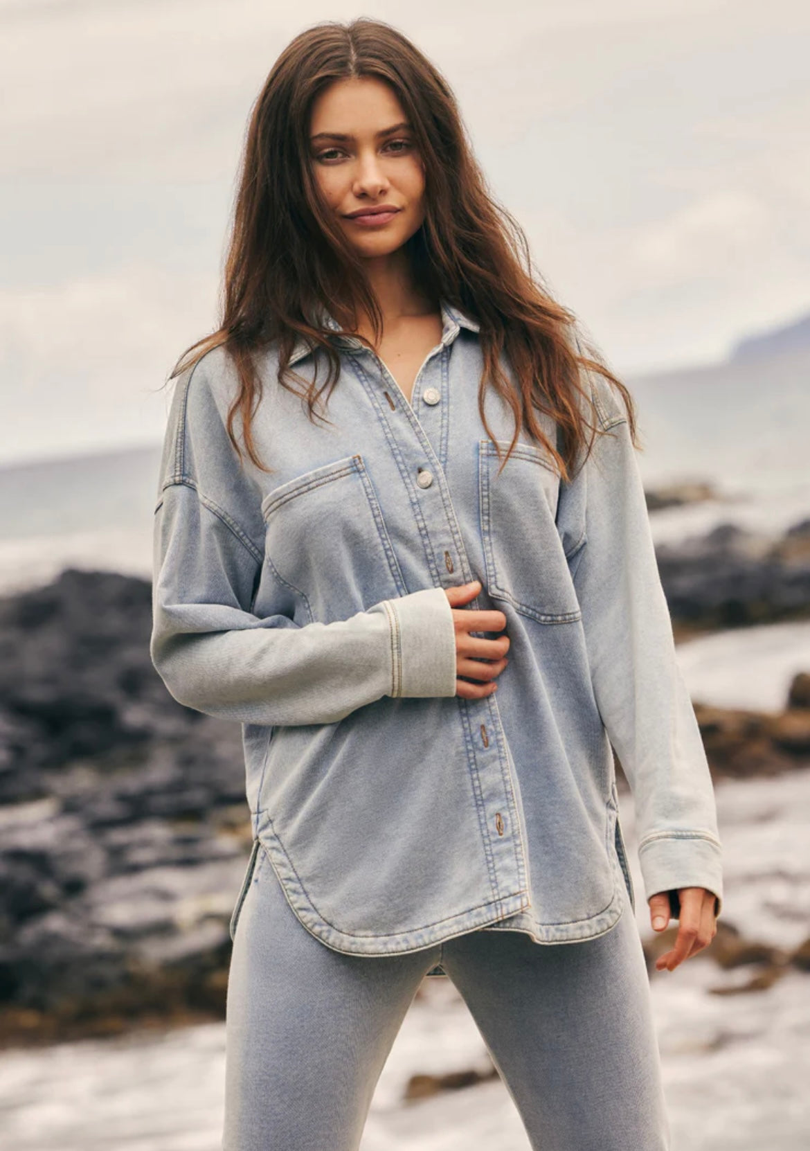 Z Supply All Day Knit Denim Jacket