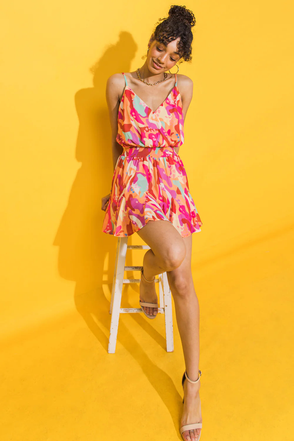 STILL GOING STRONG WOVEN ROMPER