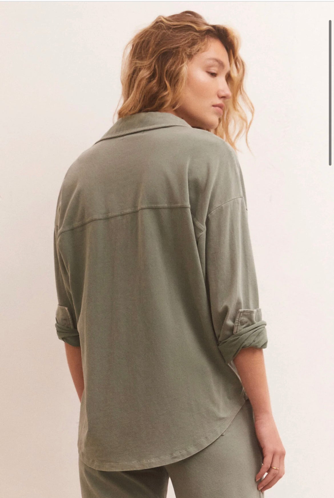 Z Supply Niccola Button Up Top Evergreen