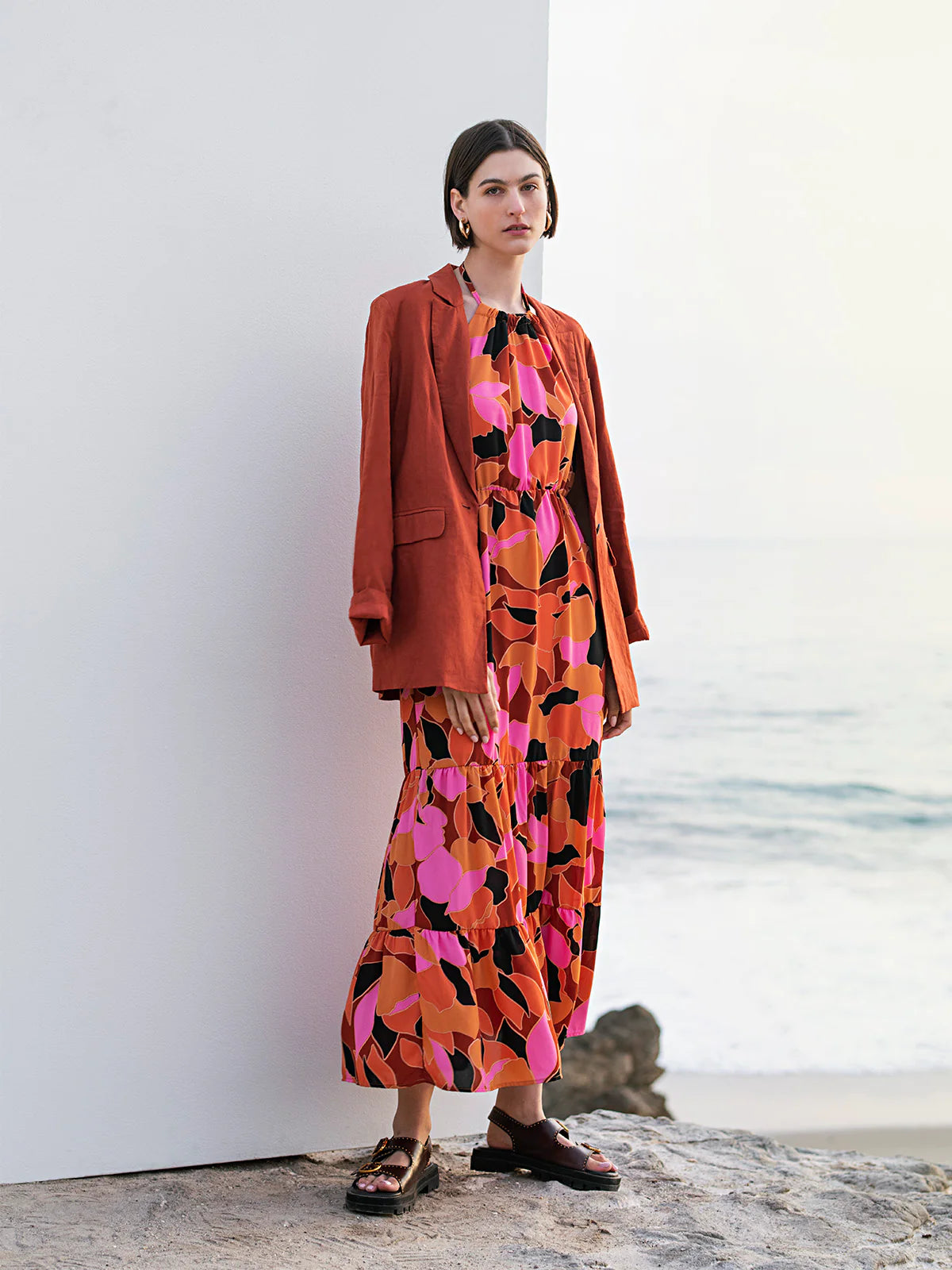 Sanctuary Backless Maxi Dress Solar Power