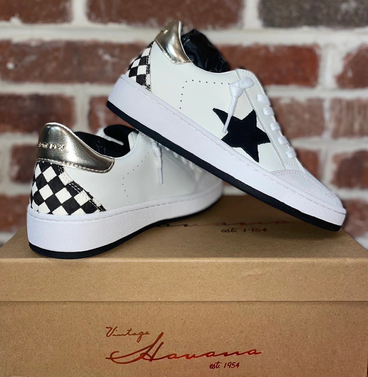 Vintage Havana Gillian Black and White Checkered