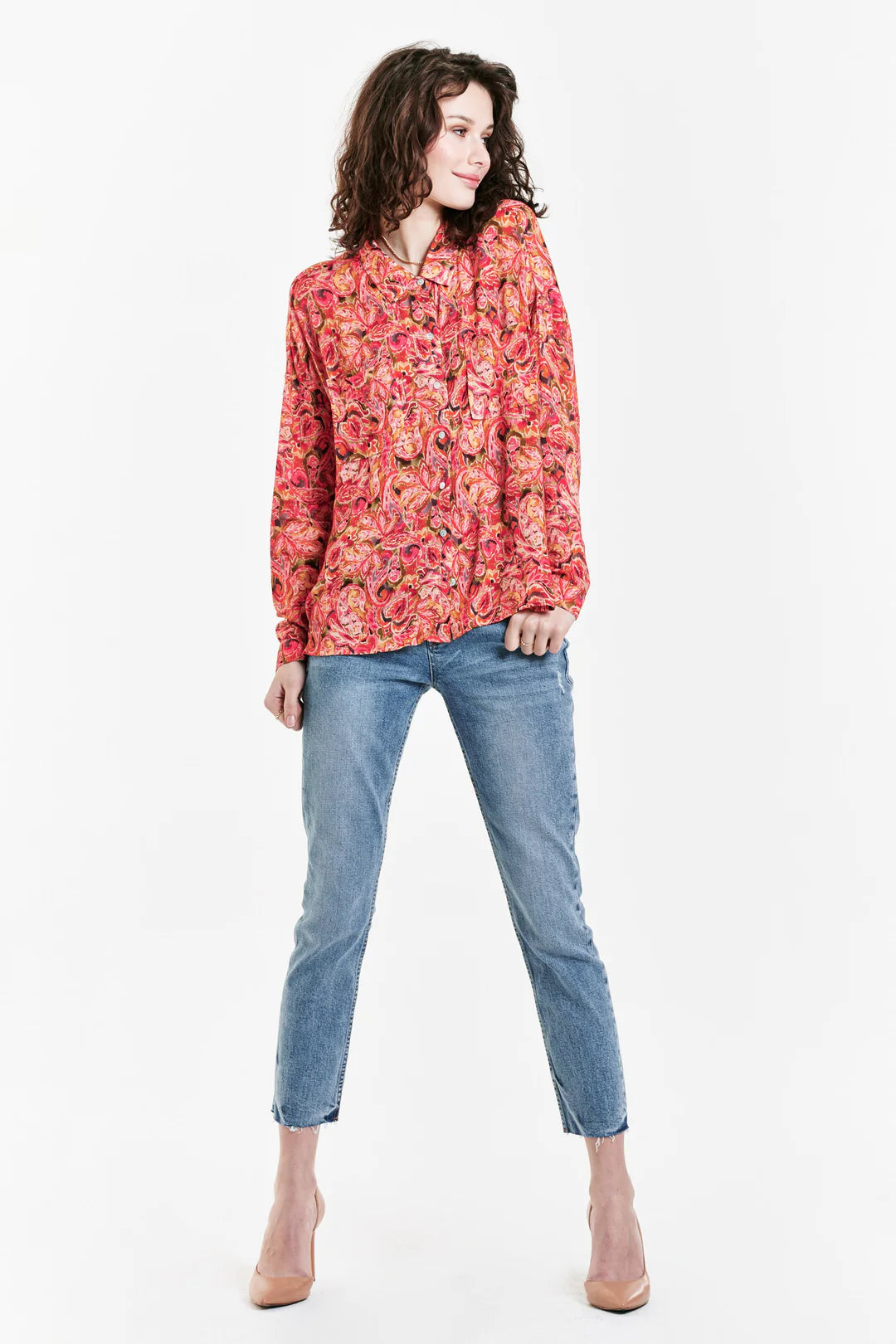 Dear John ARIANNA FRONT TIE SHIRT AUTUMN PAISLEY