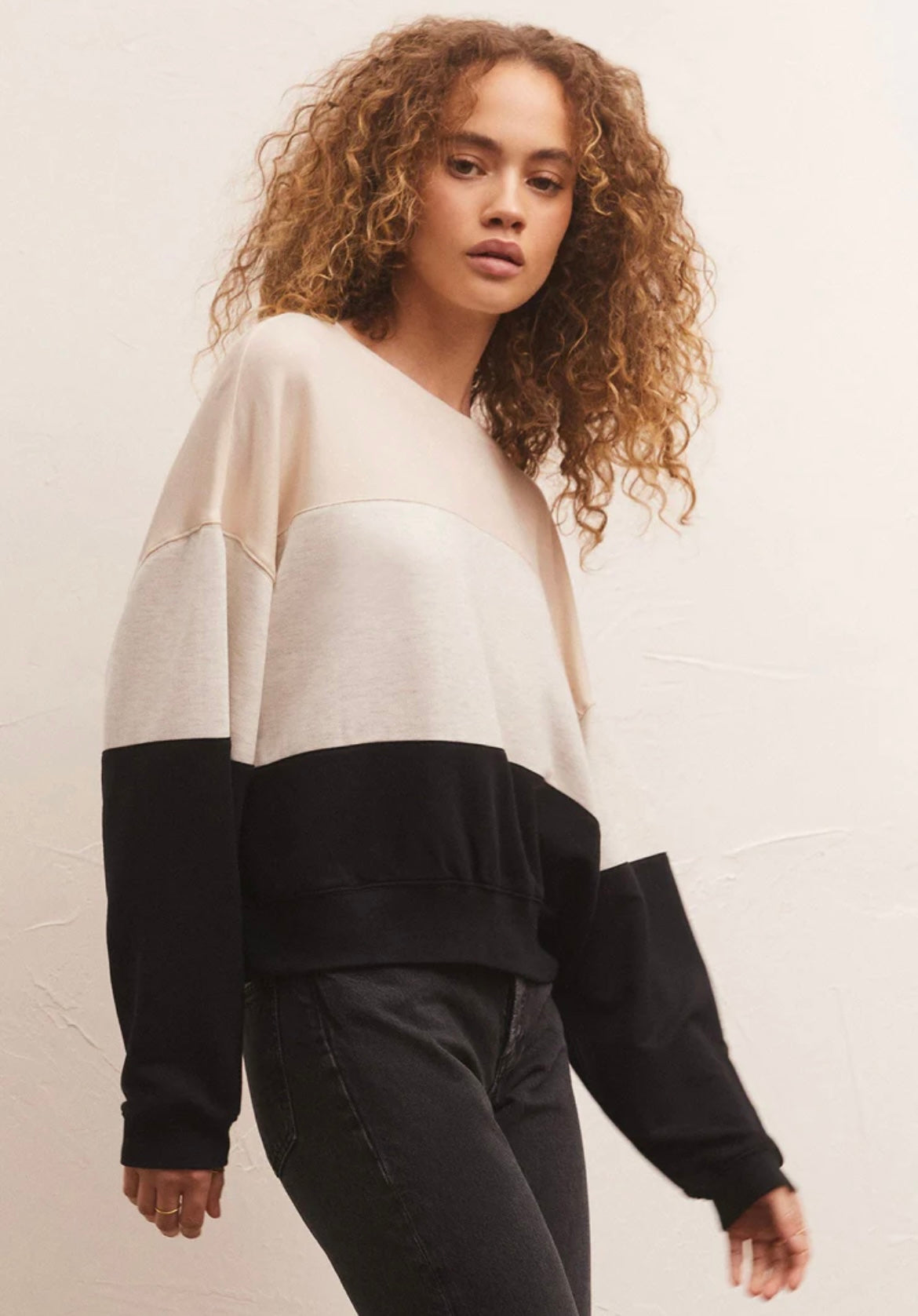 Z Supply COLOR BLOCK MODAL SWEATSHIRT