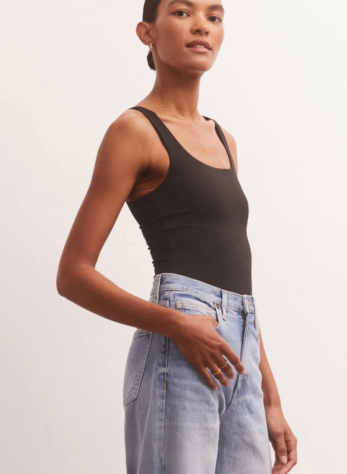 Z Supply ALANA SO SMOOTH TANK BLACK BODYSUIT