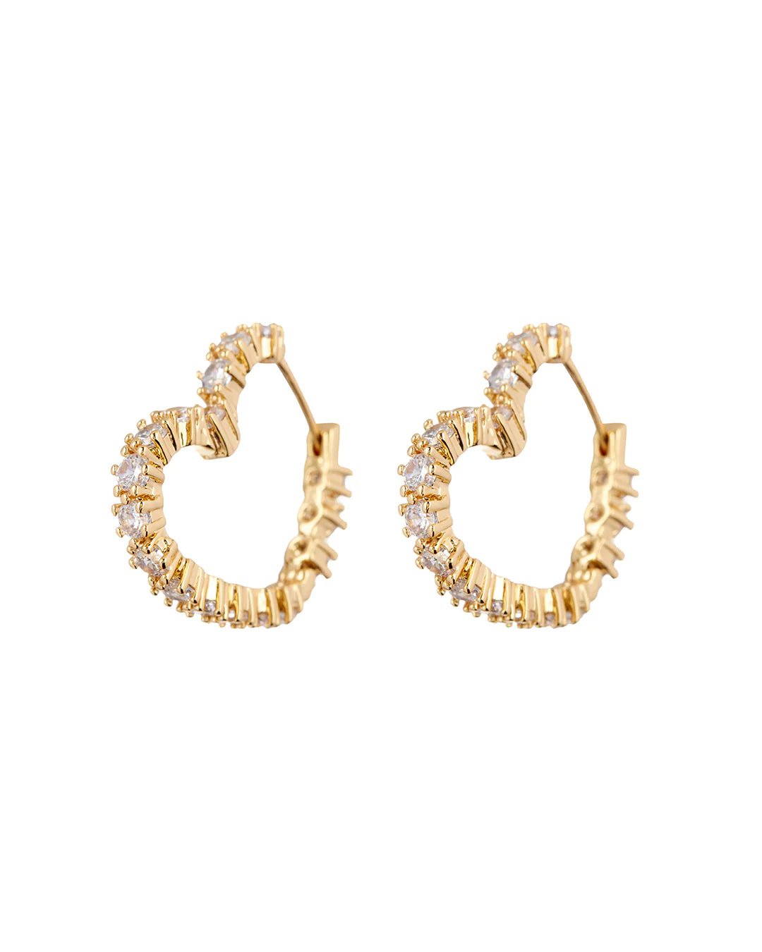 Luv AJ Diamond Heart Bijoux Hoops