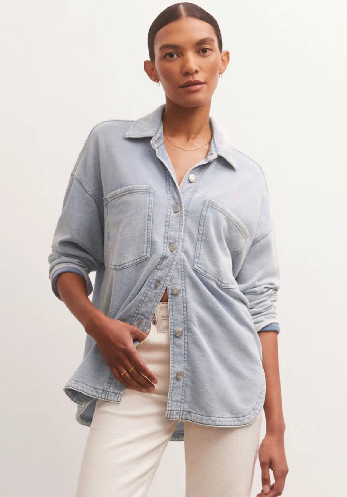 Z Supply All Day Knit Denim Jacket