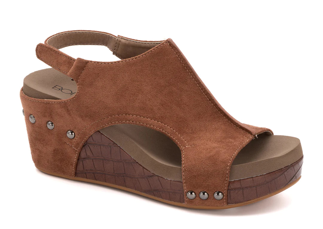 Corky Carley Brown Suede Crocodile