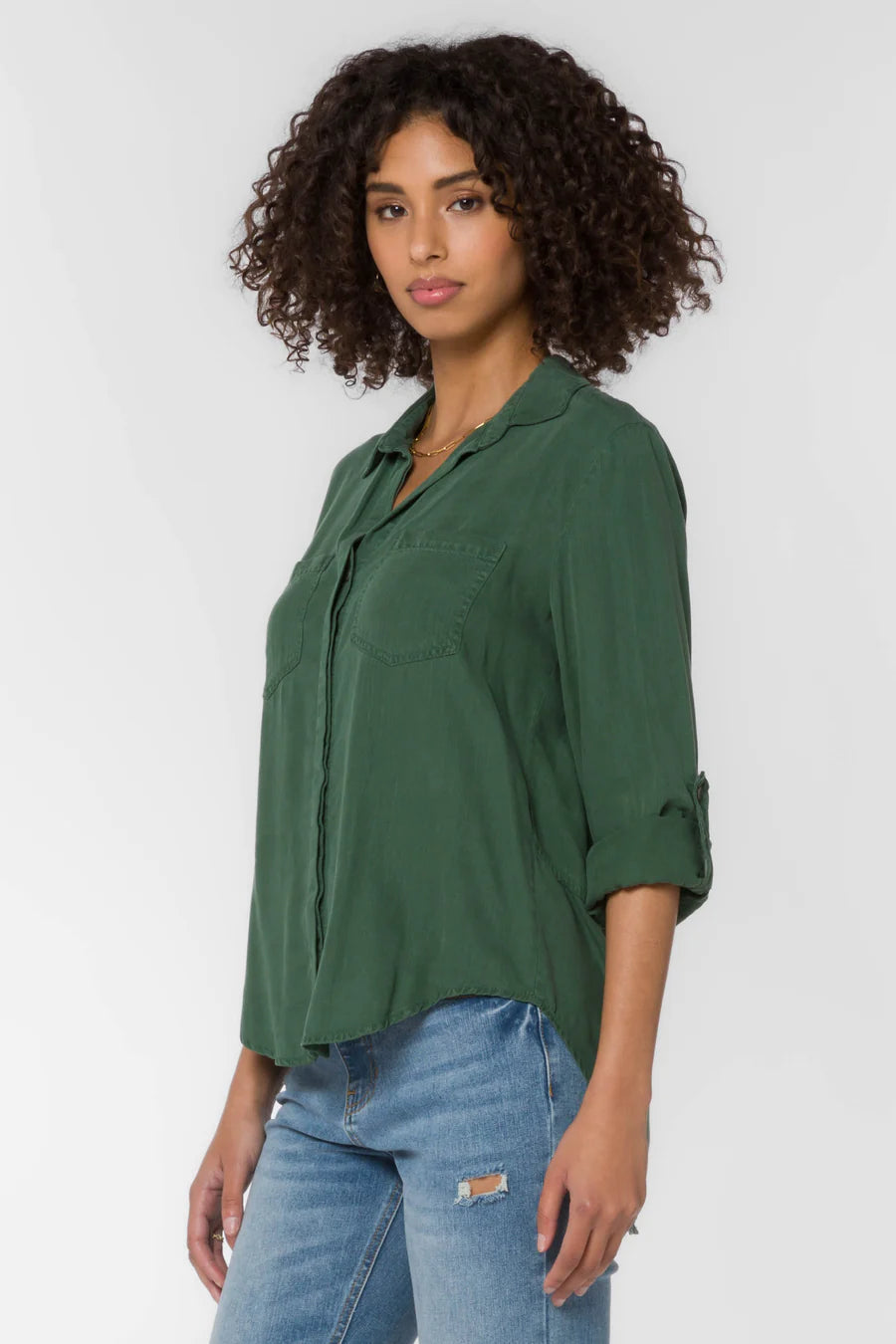 Velvet Heart RILEY DARK GREEN SHIRT