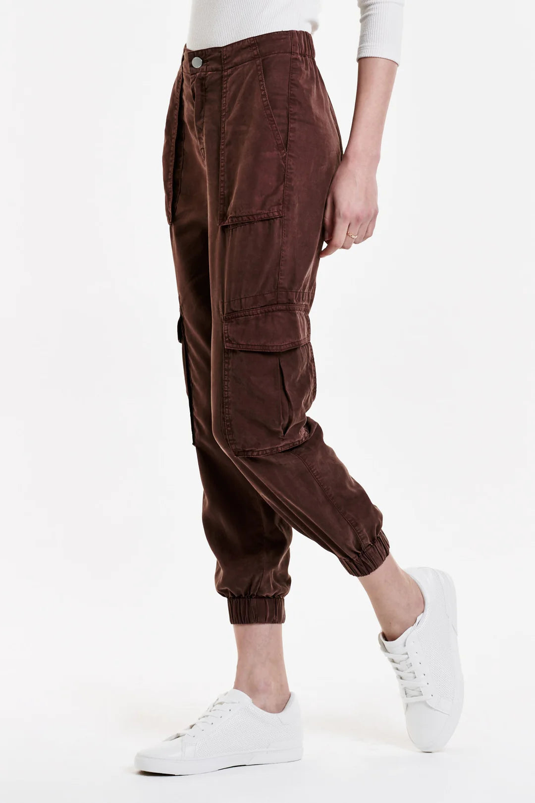 Dear John SANDY SUPER HIGH RISE ANKLE TROUSER PANTS CHESTNUT