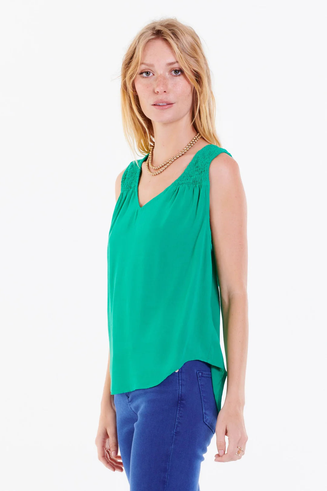 Dear John PAIGE RUCHED DETAIL TANK VIVID GREEN