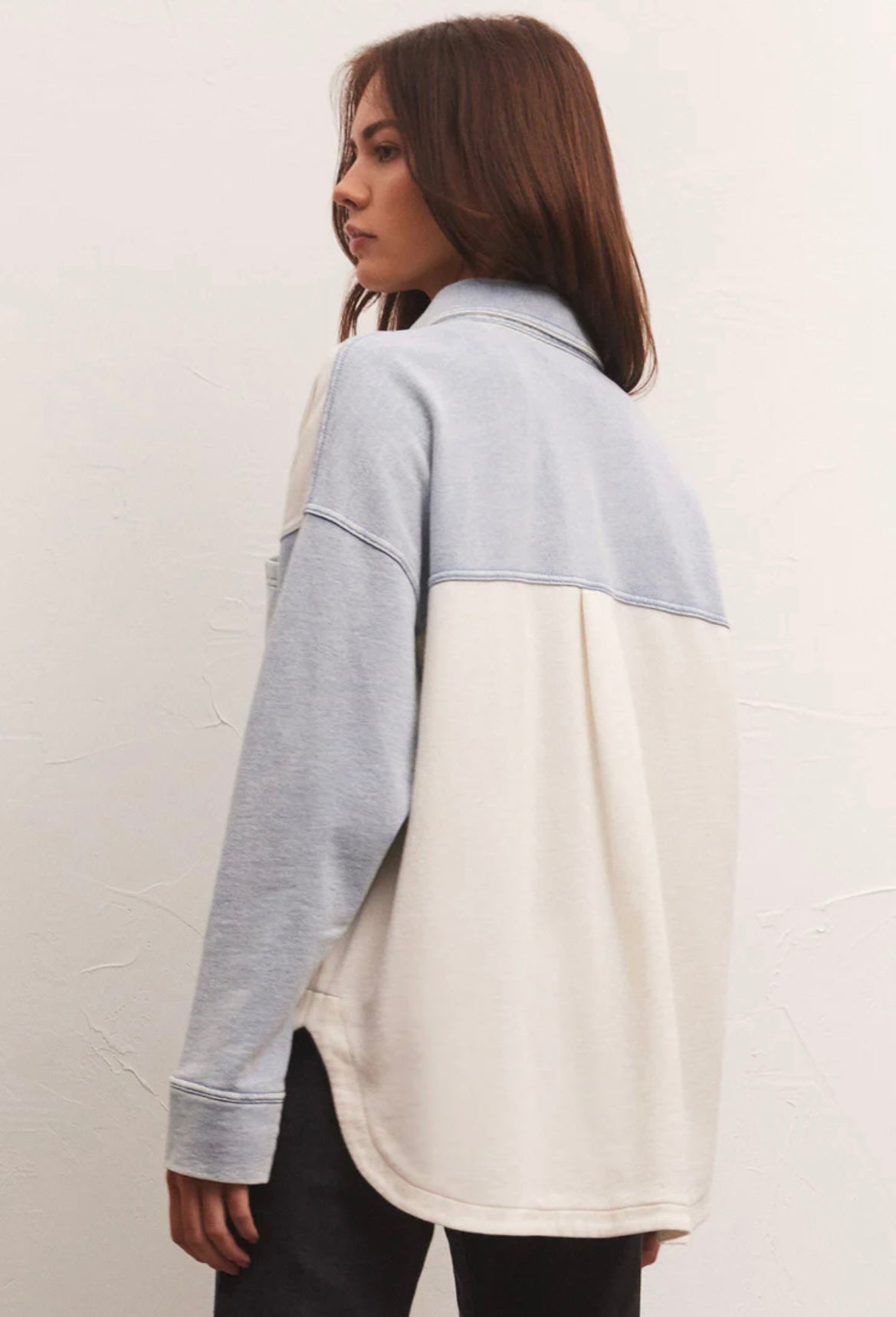 Z Supply All Day Colorblock Jacket Washed Indigo