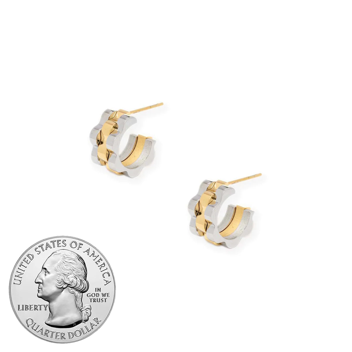 Bracha Rolly Two Tone Water Resistant Hoops
