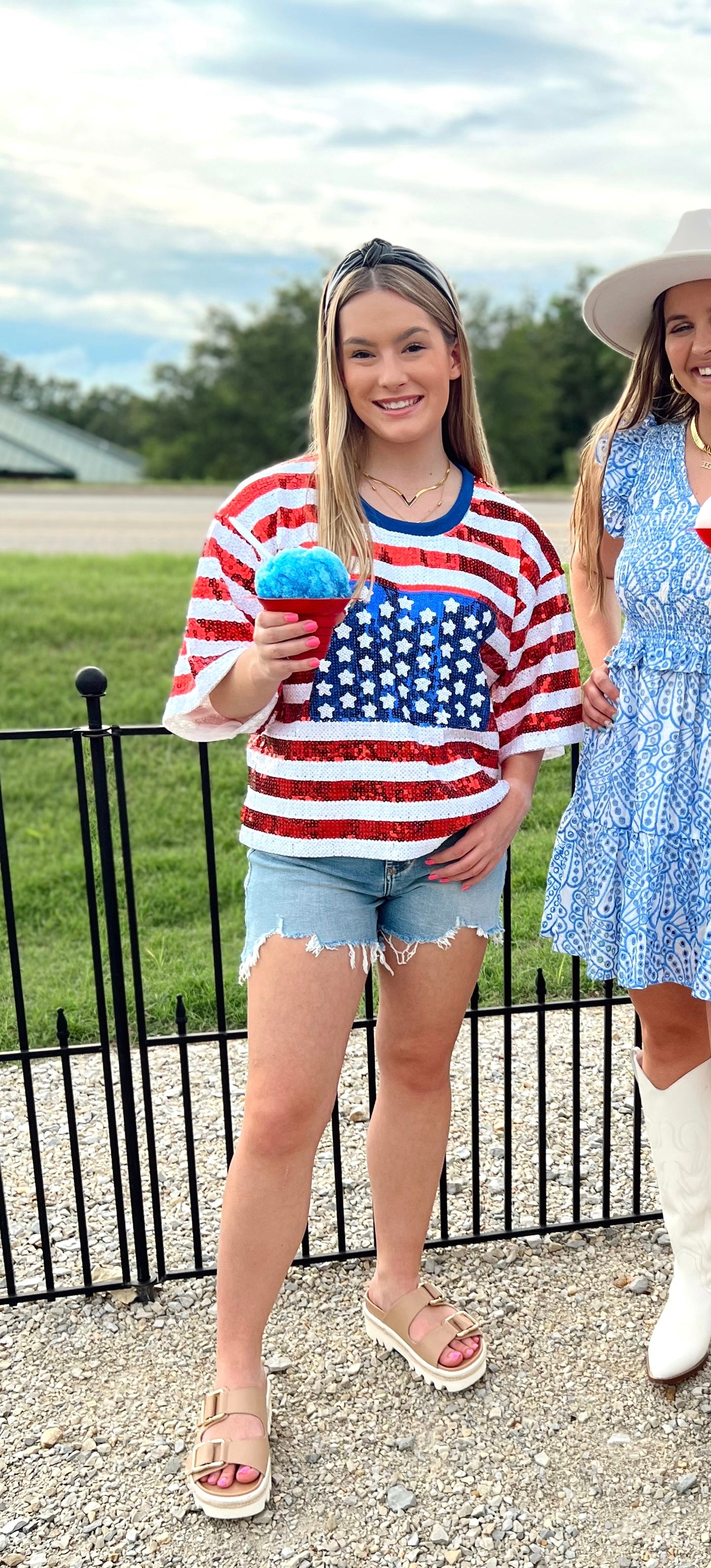 American Flag Sequence Top