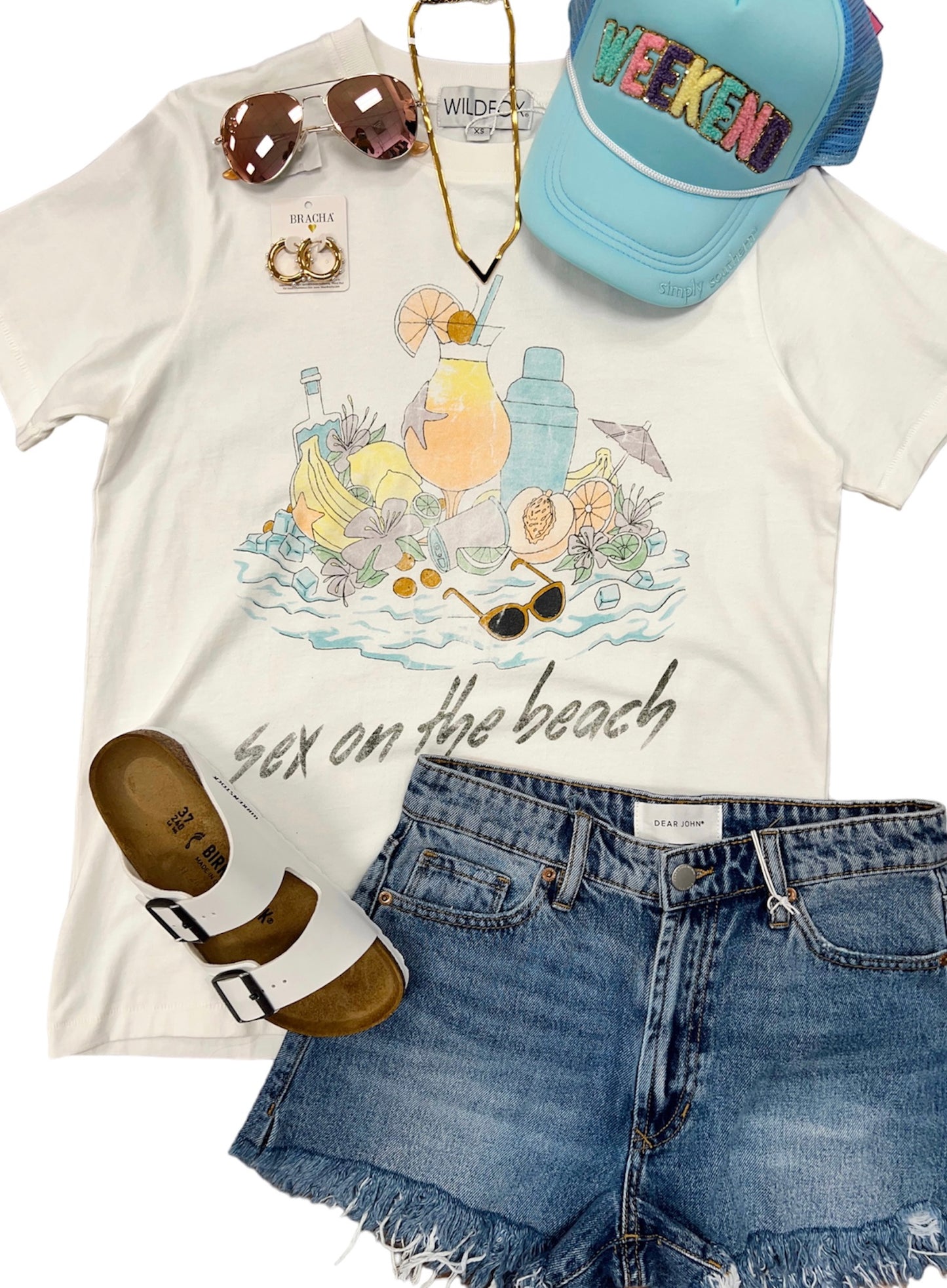 Wildfox Beach Drinks Graphic Tee