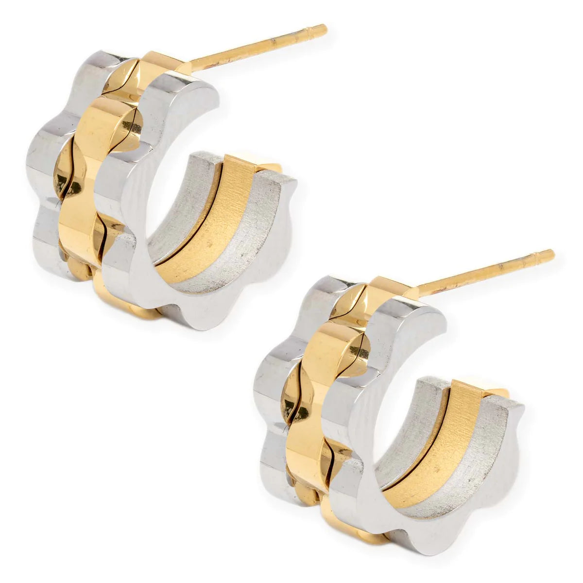 Bracha Rolly Two Tone Water Resistant Hoops