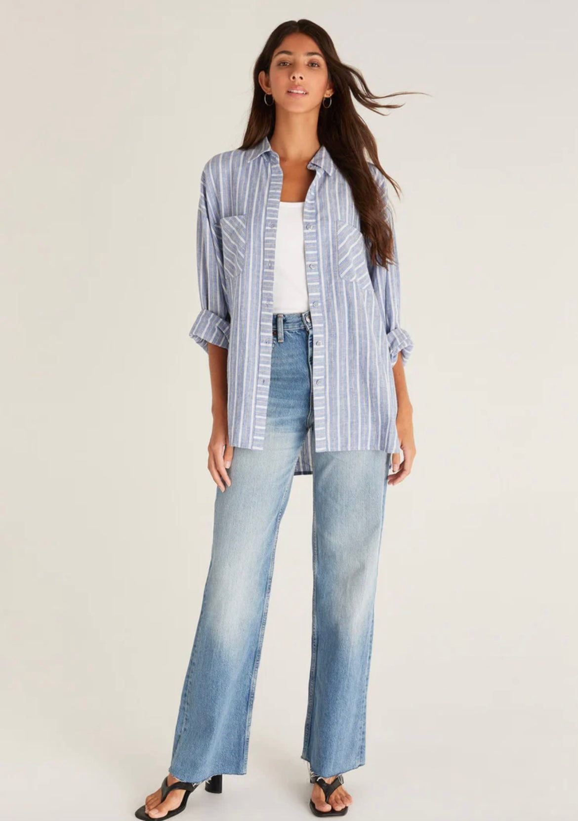 Z Supply NATALIA STRIPED BUTTON UP TOP